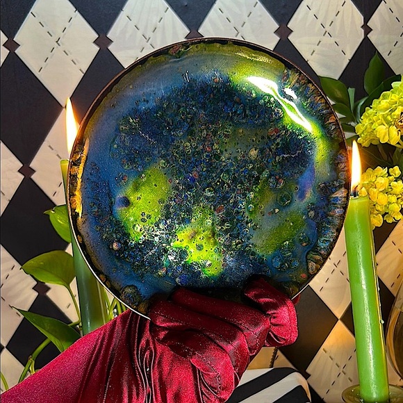 Copper Enamel Art Plate | Vibrant Hand-Fired Colors • One-of-a-Kind - Picture 13 of 13